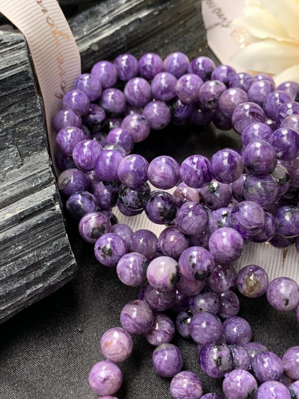 Vòng tay đá mắt rồng - Charoite Bracelet 8mm | Đá trang trí, sưu tầm, healing | CADA DECOR