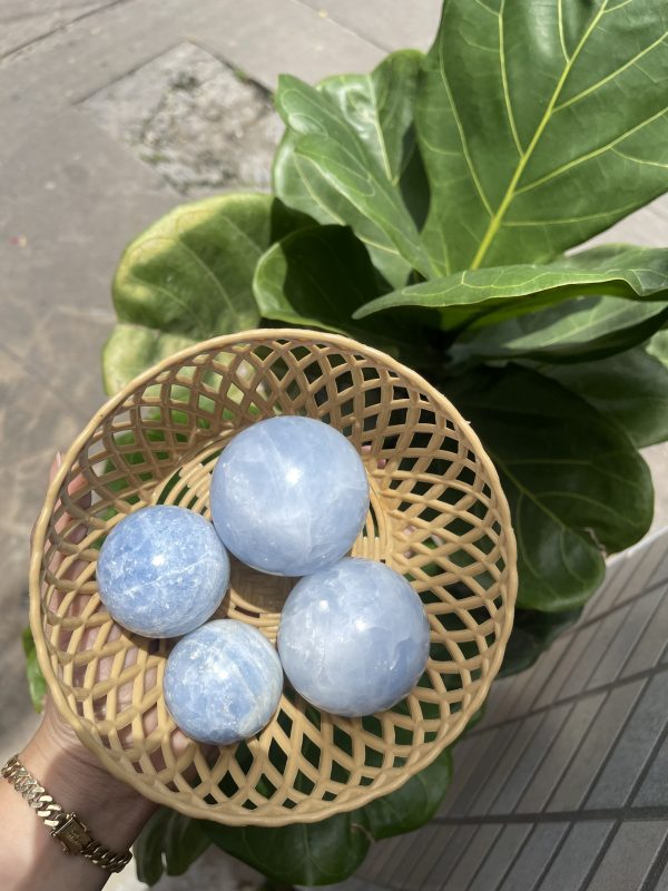 Bi cầu Blue Calcite | Đá trang trí, sưu tầm, healing | CADA DECOR