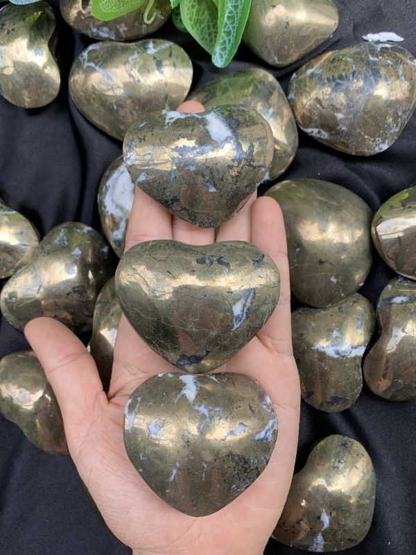 Trái tim đá vàng găm - Pyrite Heart | Đá trang trí, sưu tầm, healing | CADA DECOR