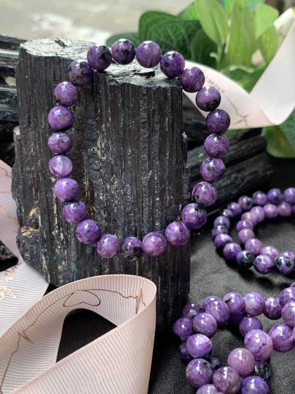 Vòng tay đá mắt rồng - Charoite Bracelet 8mm | Đá trang trí, sưu tầm, healing | CADA DECOR