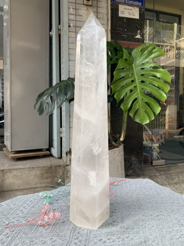 Trụ Thạch Anh Trắng trong – Clear Quartz Point, KL: 3,934KG (TTT205)