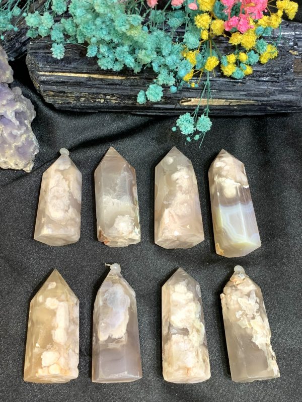 Trụ mã não hoa - Flower Agate Point| Trụ đá thanh tẩy sưu tầm, tarot| CADA DECOR