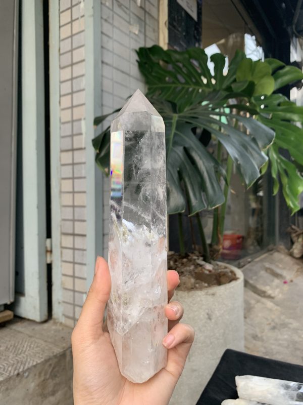 Trụ Thạch Anh Trắng trong – Clear Quartz Point, KL: 654GRAM (TTT242)