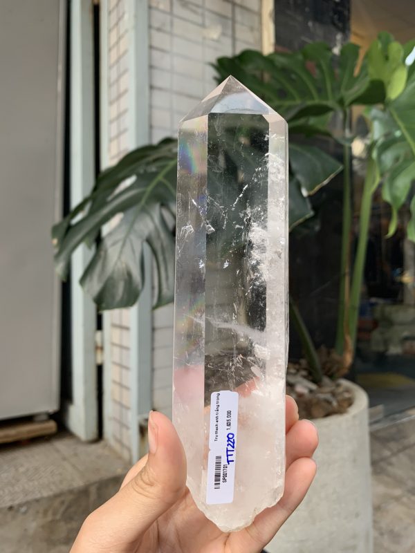 Trụ Thạch Anh Trắng trong – Clear Quartz Point, KL: 408GRAM (TTT220)