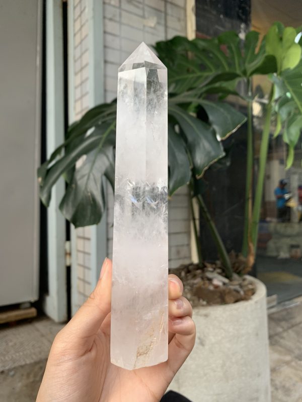 Trụ Thạch Anh Trắng trong – Clear Quartz Point, KL: 498GRAM (TTT222)