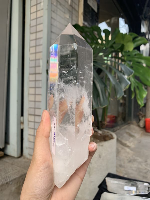 Trụ Thạch Anh Trắng trong – Clear Quartz Point, KL: 828GRAM (TTT230)