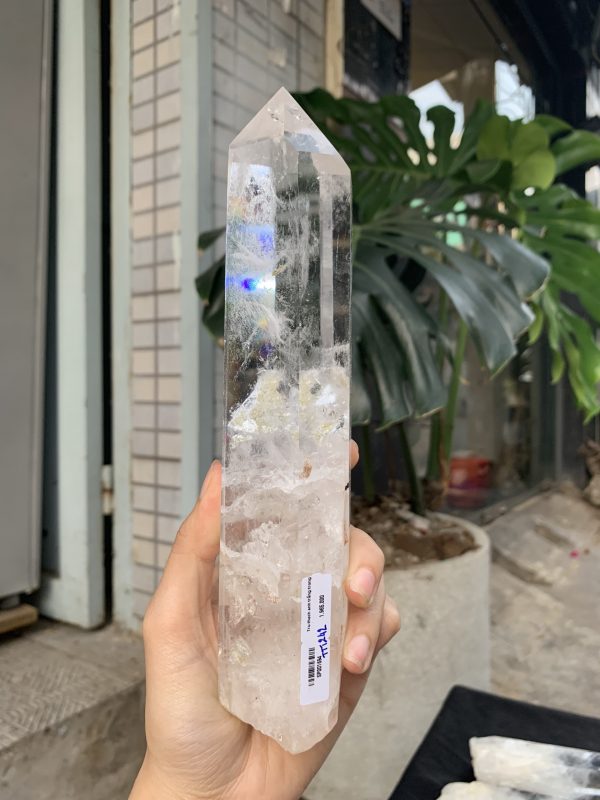 Trụ Thạch Anh Trắng trong – Clear Quartz Point, KL: 654GRAM (TTT242)