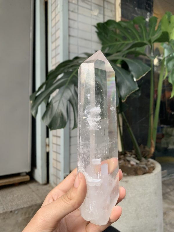 Trụ Thạch Anh Trắng trong – Clear Quartz Point, KL: 408GRAM (TTT220)