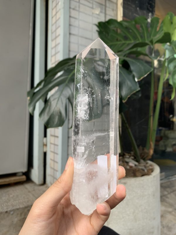 Trụ Thạch Anh Trắng trong – Clear Quartz Point, KL: 408GRAM (TTT220)