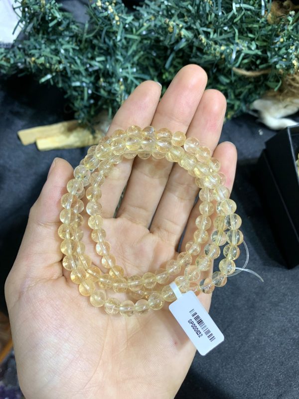 Vòng Thạch anh vàng 3 vòng quấn 6mm (citrine) | CADA DECOR