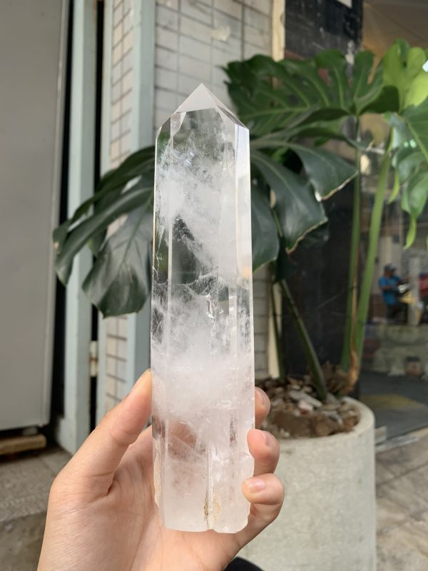 Trụ Thạch Anh Trắng trong – Clear Quartz Point, KL: 498GRAM (TTT222)