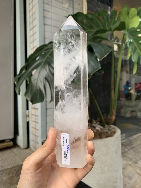 Trụ Thạch Anh Trắng trong – Clear Quartz Point, KL: 498GRAM (TTT222)