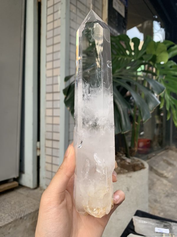 Trụ Thạch Anh Trắng trong – Clear Quartz Point, KL: 590GRAM (TTT228)