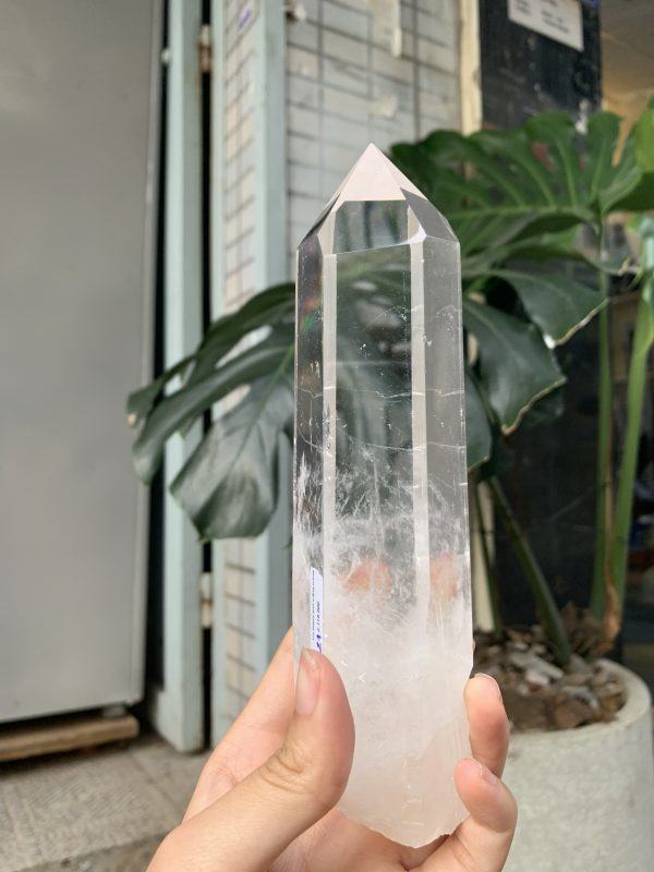 Trụ Thạch Anh Trắng trong – Clear Quartz Point, KL: 528GRAM (TTT221)