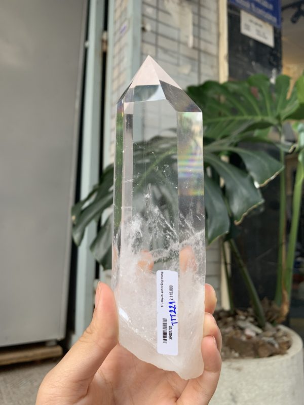 Trụ Thạch Anh Trắng trong – Clear Quartz Point, KL: 528GRAM (TTT221)