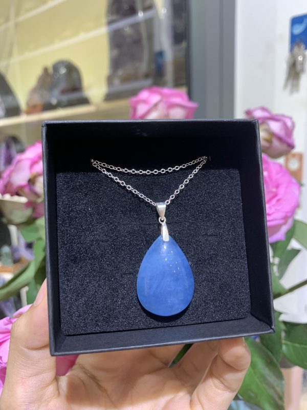 Dây chuyền bạc giọt nước Aquamarine