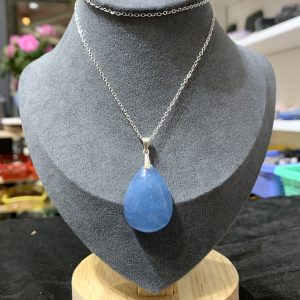 Dây chuyền bạc giọt nước Aquamarine