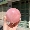 Bi cầu Thạch Anh Hồng sao – Rose Quartz Sphere (BH222), ĐK: 9,2CM, KL: 1,138KG