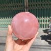 Bi cầu Thạch Anh Hồng sao – Rose Quartz Sphere (BH222), ĐK: 9,2CM, KL: 1,138KG