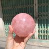 Bi cầu Thạch Anh Hồng sao – Rose Quartz Sphere (BH220), ĐK: 9,1CM, KL: 1,106KG