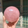 Bi cầu Thạch Anh Hồng sao – Rose Quartz Sphere (BH221), ĐK: 9,6CM, KL: 1,328KG