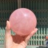 Bi cầu Thạch Anh Hồng sao – Rose Quartz Sphere (BH221), ĐK: 9,6CM, KL: 1,328KG