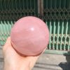 Bi cầu Thạch Anh Hồng sao – Rose Quartz Sphere (BH219), ĐK: 9,4CM, KL: 1,246KG