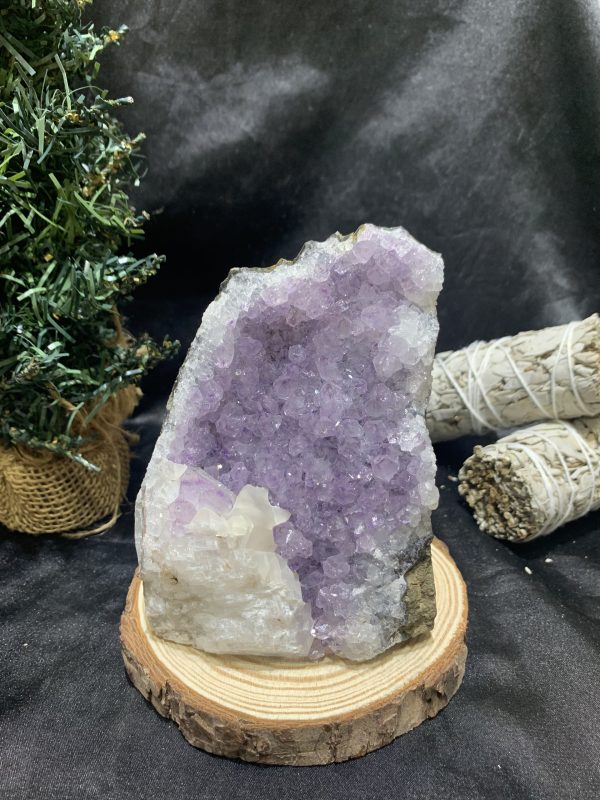 HỐC THẠCH ANH TÍM NHỎ – SMALL AMETHYST GEODE (TV433), KL: 0,698KG, KT: 8*12,5CM