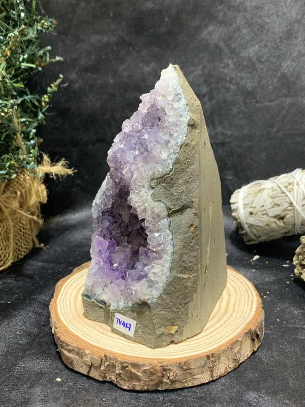 HỐC THẠCH ANH TÍM NHỎ – SMALL AMETHYST GEODE (TV417), KL: 0,708KG, KT: 7,5*13CM