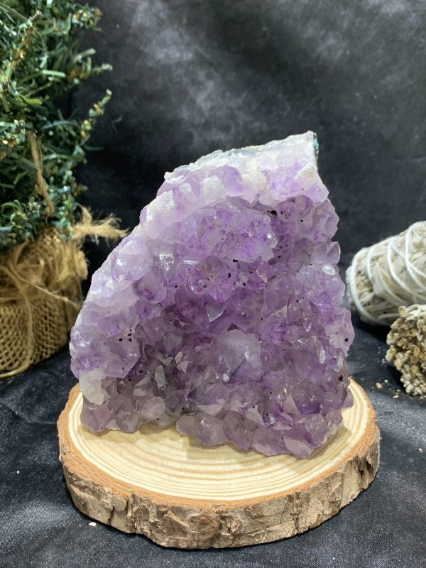 HỐC THẠCH ANH TÍM NHỎ – SMALL AMETHYST GEODE (TV418), KL: 0,634KG, KT: 9*9,5CM