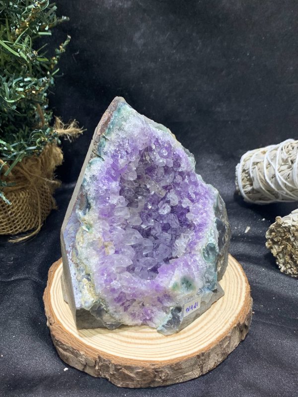 HỐC THẠCH ANH TÍM NHỎ – SMALL AMETHYST GEODE (TV421), KL: 0,714KG, KT: 11,4*11,5CM