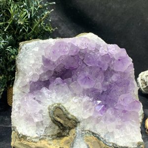 HỐC THẠCH ANH TÍM NHỎ – SMALL AMETHYST GEODE (TV416), KL: 2,076KG, KT: 15,2*11,4CM