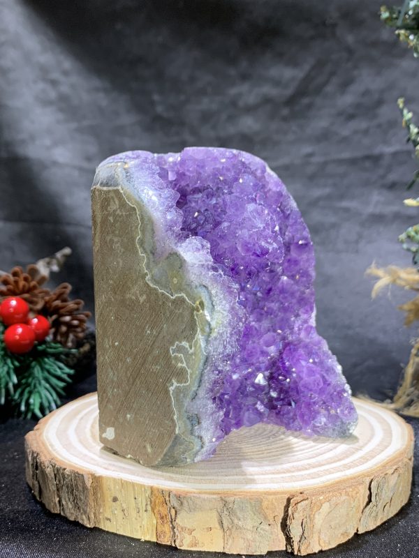 HỐC THẠCH ANH TÍM NHỎ – SMALL AMETHYST GEODE (TV452), KL: 0,43KG, KT: 9*6,5CM