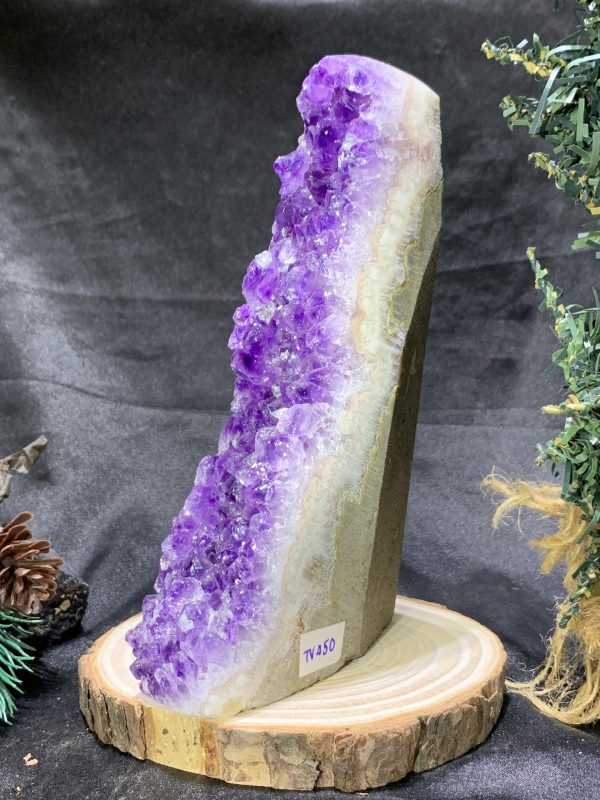 HỐC THẠCH ANH TÍM NHỎ – SMALL AMETHYST GEODE (TV450), KL: 0,915KG, KT: 17*6CM