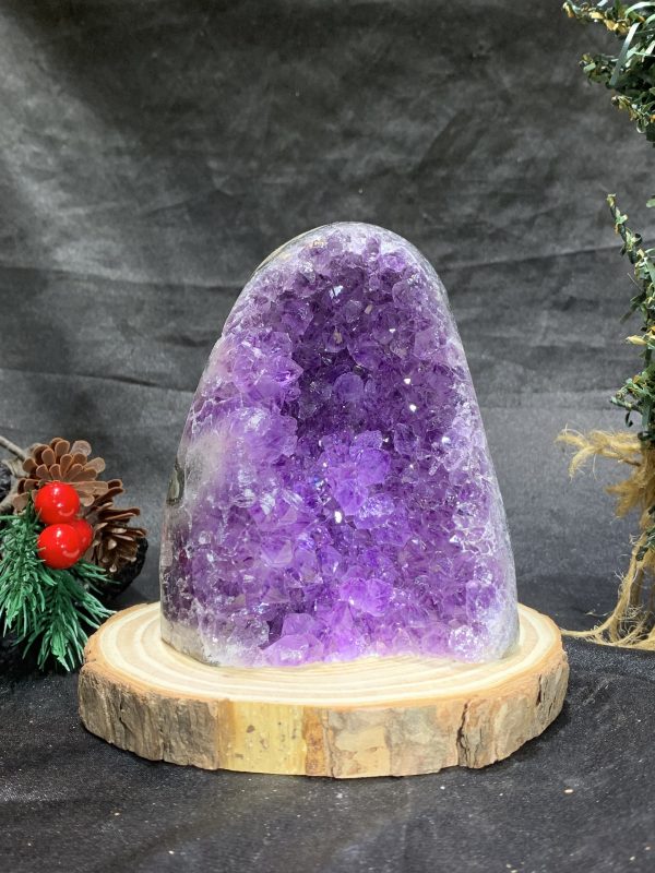 HỐC THẠCH ANH TÍM NHỎ – SMALL AMETHYST GEODE (TV495), KL: 0,6KG, KT: 11*7,5CM