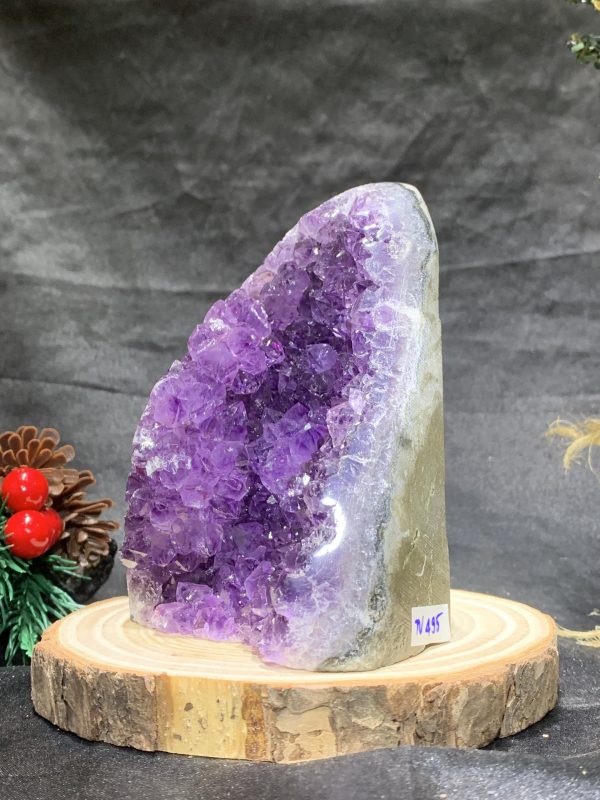 HỐC THẠCH ANH TÍM NHỎ – SMALL AMETHYST GEODE (TV495), KL: 0,6KG, KT: 11*7,5CM