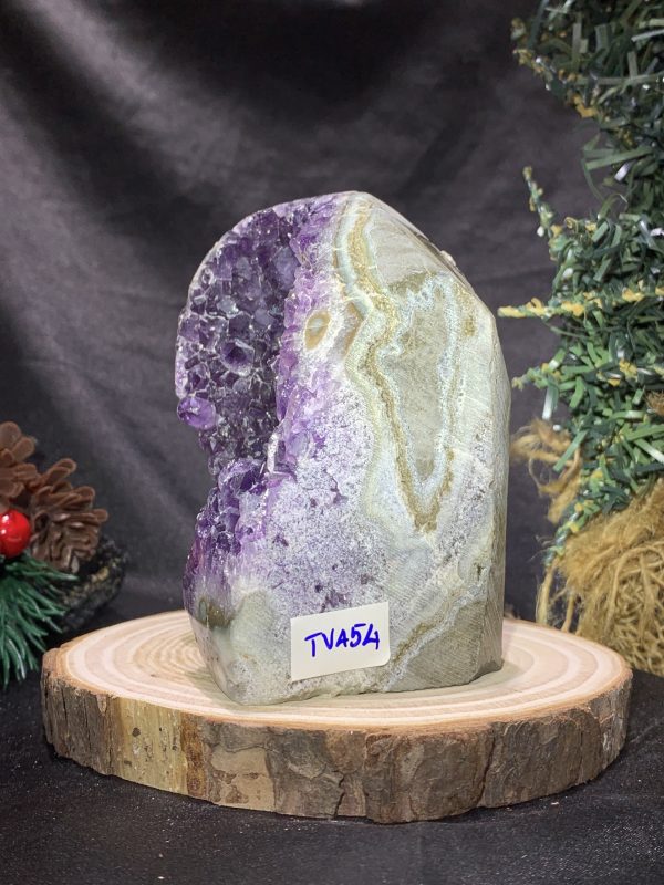 HỐC THẠCH ANH TÍM NHỎ – SMALL AMETHYST GEODE (TV454), KL: 0,57KG, KT: 9,5*7CM