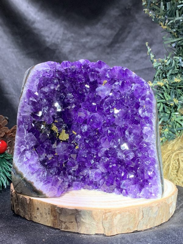 HỐC THẠCH ANH TÍM NHỎ – SMALL AMETHYST GEODE (TV442), KL: 0,77KG, KT: 9*9,5CM