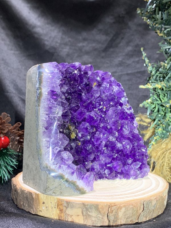 HỐC THẠCH ANH TÍM NHỎ – SMALL AMETHYST GEODE (TV442), KL: 0,77KG, KT: 9*9,5CM