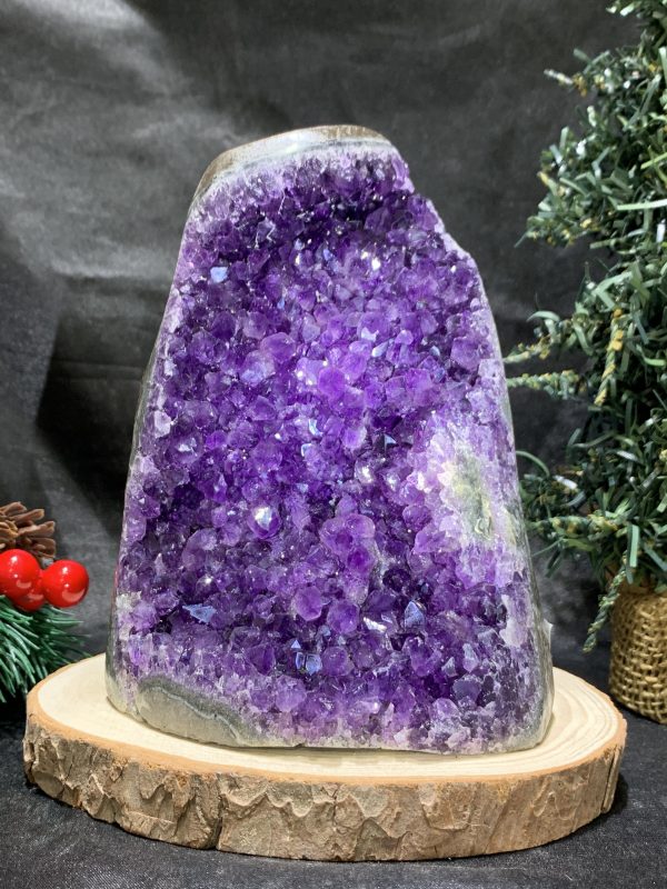 HỐC THẠCH ANH TÍM NHỎ – SMALL AMETHYST GEODE (TV511), KL: 0,62KG, KT: 12*8CM