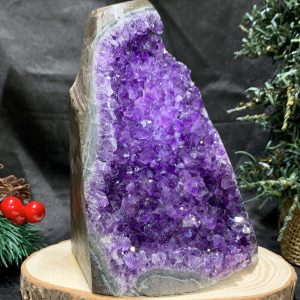 HỐC THẠCH ANH TÍM NHỎ – SMALL AMETHYST GEODE (TV511), KL: 0,62KG, KT: 12*8CM