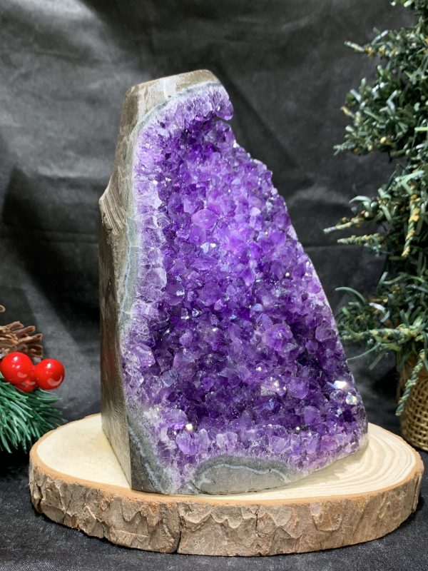 HỐC THẠCH ANH TÍM NHỎ – SMALL AMETHYST GEODE (TV511), KL: 0,62KG, KT: 12*8CM