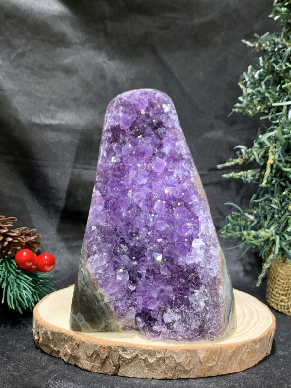 HỐC THẠCH ANH TÍM NHỎ – SMALL AMETHYST GEODE (TV503), KL: 1,13KG, KT: 15*8CM