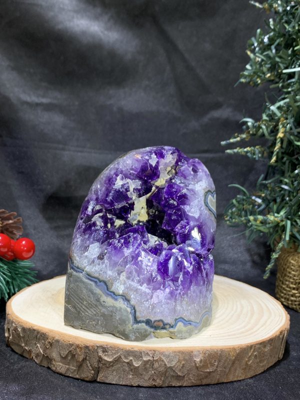 HỐC THẠCH ANH TÍM NHỎ – SMALL AMETHYST GEODE (TV478), KL: 0,565KG, KT: 11,5*7CM