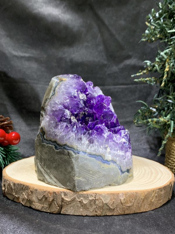 HỐC THẠCH ANH TÍM NHỎ – SMALL AMETHYST GEODE (TV478), KL: 0,565KG, KT: 11,5*7CM