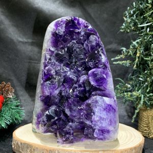 HỐC THẠCH ANH TÍM NHỎ – SMALL AMETHYST GEODE (TV514), KL: 1,255KG, KT: 13*9CM