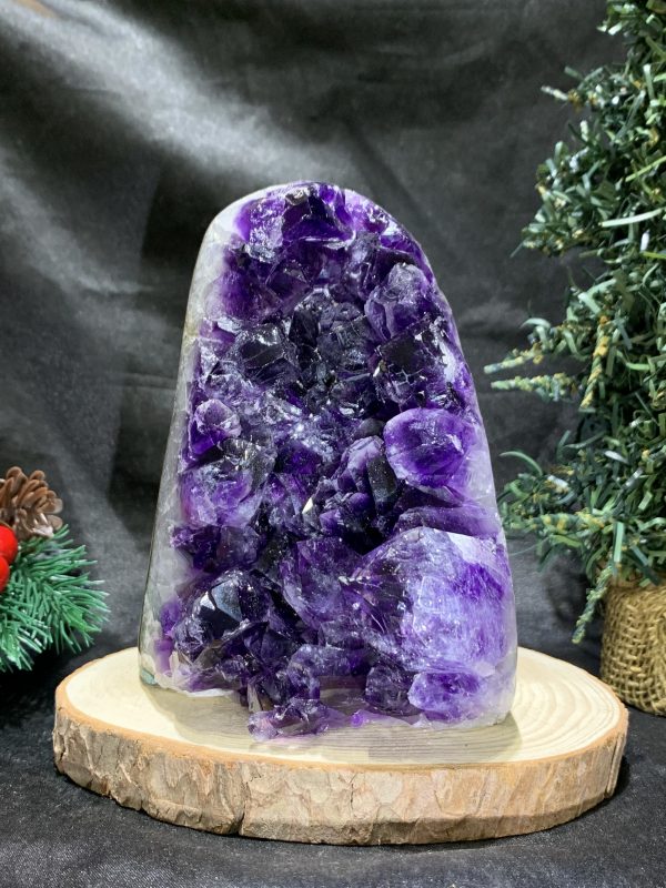 HỐC THẠCH ANH TÍM NHỎ – SMALL AMETHYST GEODE (TV514), KL: 1,255KG, KT: 13*9CM