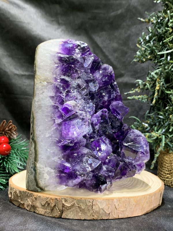 HỐC THẠCH ANH TÍM NHỎ – SMALL AMETHYST GEODE (TV514), KL: 1,255KG, KT: 13*9CM