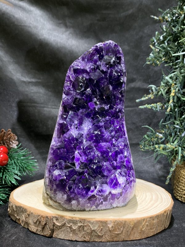 HỐC THẠCH ANH TÍM NHỎ – SMALL AMETHYST GEODE (TV513), KL: 1,015KG, KT: 13*7CM