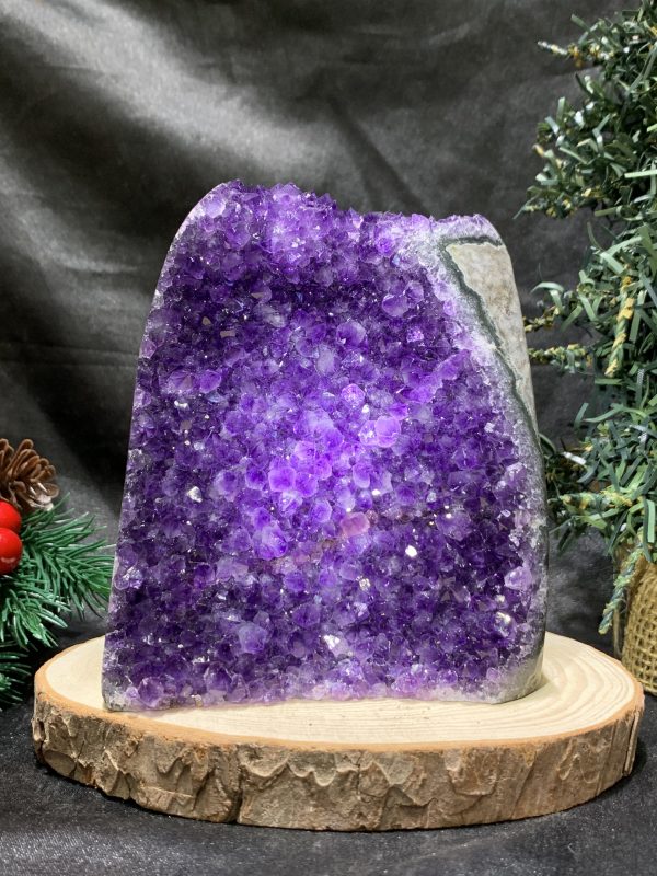 HỐC THẠCH ANH TÍM NHỎ – SMALL AMETHYST GEODE (TV441), KL: 1,295KG, KT: 11*9CM